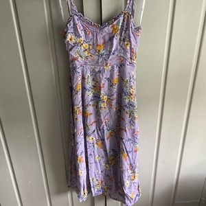 Lulus purple lavender floral midi dress